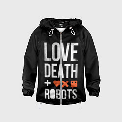 Ветровка с капюшоном детская Love Death Robots, цвет: 3D-белый