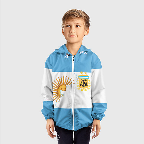 Детская ветровка Сборная Аргентины / 3D-Белый – фото 3