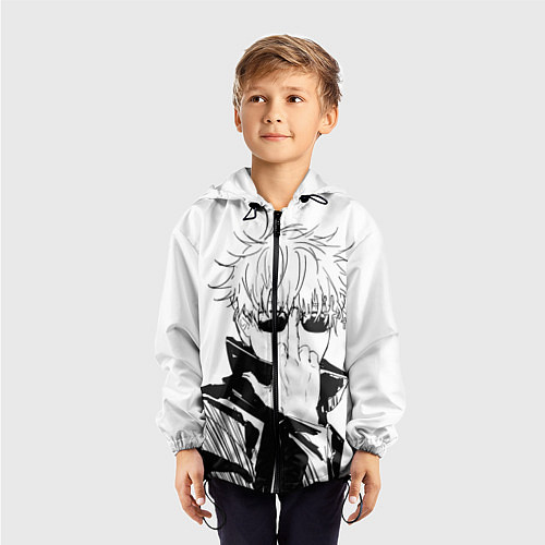 Детская ветровка Магическая битва Годжо / 3D-Черный – фото 3