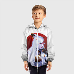 Ветровка с капюшоном детская GENSHIN IMPACT НИН ГУАН, цвет: 3D-белый — фото 2