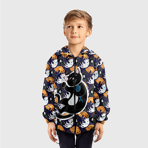 Детская ветровка Японские котики / 3D-Черный – фото 3