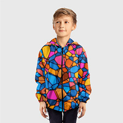 Ветровка с капюшоном детская Mosaic, цвет: 3D-черный — фото 2