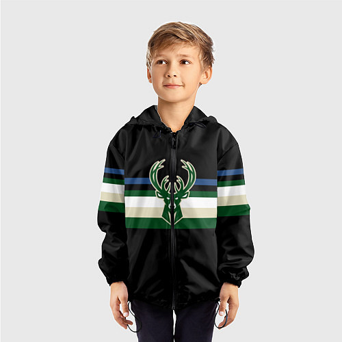 Детская ветровка Milwaukee Bucks форма Statement Edition / 3D-Черный – фото 3