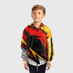 Ветровка с капюшоном детская КРАСНО-ЖЕЛТЫЙ СПОРТ SPORT, цвет: 3D-черный — фото 2