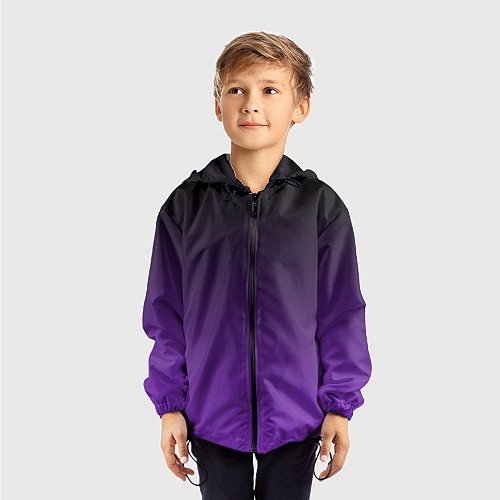 Детская ветровка Ночной градиент Фиолетовый / 3D-Черный – фото 3