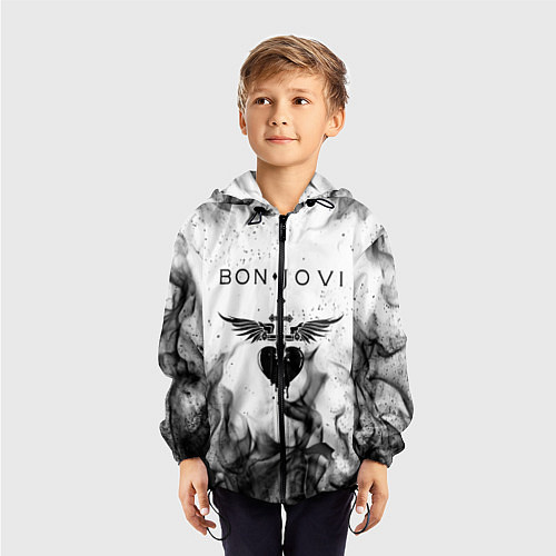 Детская ветровка BON JOVI HEART СЕРДЦЕ / 3D-Черный – фото 3