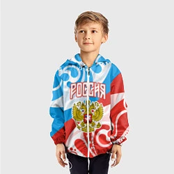 Ветровка с капюшоном детская Россия! Герб, цвет: 3D-белый — фото 2