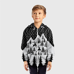 Ветровка с капюшоном детская Северные Олени в Горах, цвет: 3D-белый — фото 2