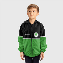 Ветровка с капюшоном детская Skoda Два цвета, цвет: 3D-черный — фото 2