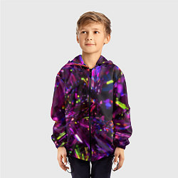 Ветровка с капюшоном детская Фиолетовый бриллиант, цвет: 3D-черный — фото 2