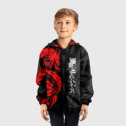 Ветровка с капюшоном детская Токийские Мстители: Красный дракон, цвет: 3D-черный — фото 2