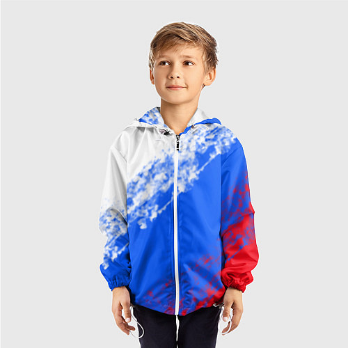 Детская ветровка Флаг РФ триколор / 3D-Белый – фото 3