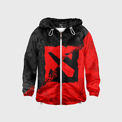 Детская ветровка DOTA 2 RED BLACK LOGO, БРЫЗГИ КРАСОК