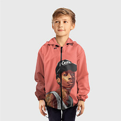 Ветровка с капюшоном детская Wiz Khalifa Art, цвет: 3D-черный — фото 2
