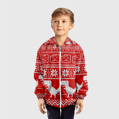 Детская ветровка Вязаный принт / 3D-Белый – фото 3