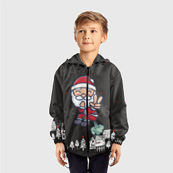 Ветровка с капюшоном детская Плохой Санта 2022 Bad Santa, цвет: 3D-черный — фото 2