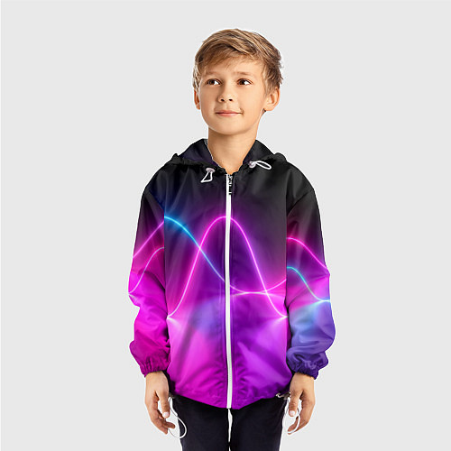 Детская ветровка Лучи света pink theme / 3D-Белый – фото 3