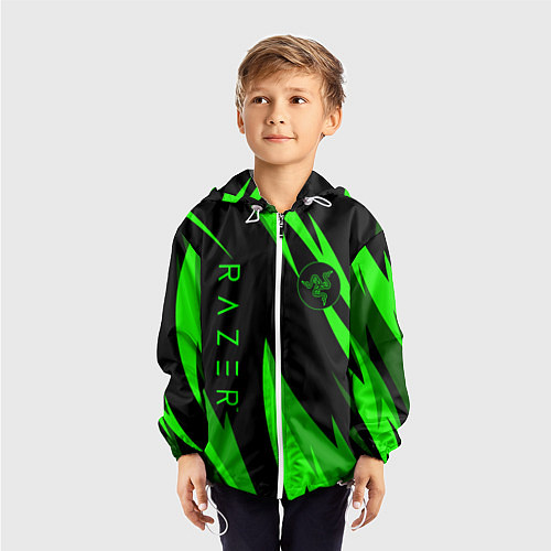 Детская ветровка RAZER GREEN / 3D-Белый – фото 3