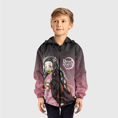 Детская ветровка НЕЗУКО NEZUKO SLAYER / 3D-Черный – фото 3