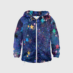 Ветровка с капюшоном детская Звездное небо мечтателя, цвет: 3D-белый