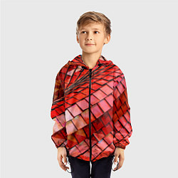Ветровка с капюшоном детская Красная спартаковская чешуя, цвет: 3D-черный — фото 2