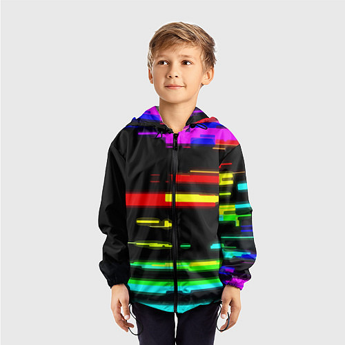 Детская ветровка Color fashion glitch / 3D-Черный – фото 3