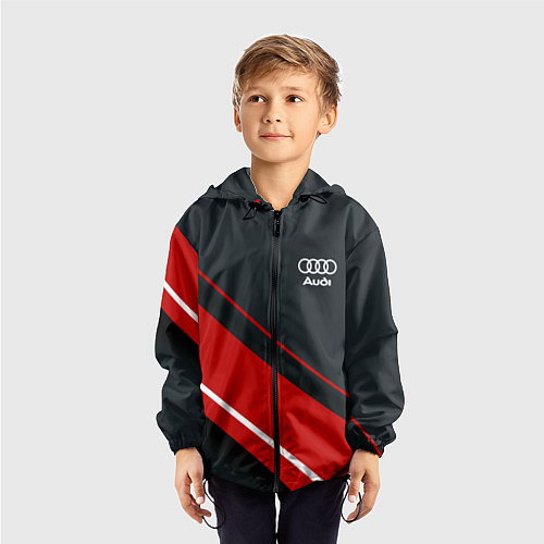 Детская ветровка Audi sport red / 3D-Черный – фото 3
