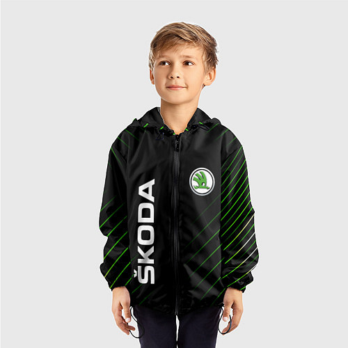 Детская ветровка Skoda Шкода Полосы / 3D-Черный – фото 3