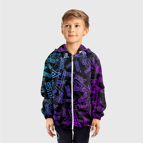 Детская ветровка STI NEON PATTERN / 3D-Белый – фото 3