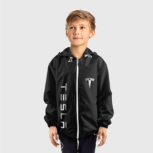 Детская ветровка TESLA - ТЕСЛА КАРБОН И МЕТАЛЛ / 3D-Белый – фото 3