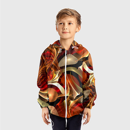 Детская ветровка Абстрактные цифровые спирали / 3D-Белый – фото 3