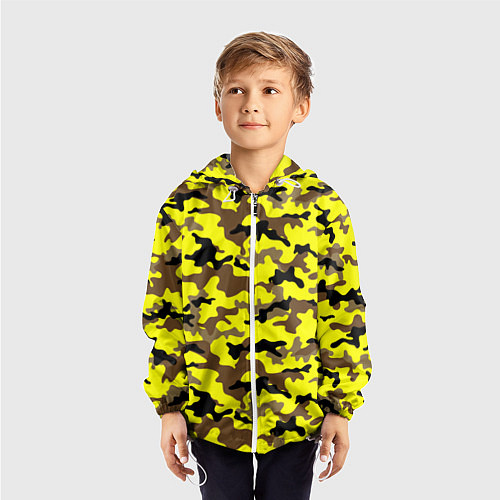 Детская ветровка Камуфляж Жёлто-Коричневый / 3D-Белый – фото 3