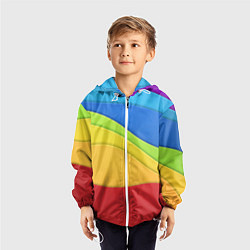 Ветровка с капюшоном детская Fashion pattern 2022 Wave, цвет: 3D-белый — фото 2