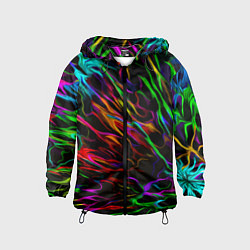 Ветровка с капюшоном детская Neon pattern Vanguard, цвет: 3D-черный