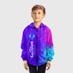 Ветровка с капюшоном детская GENSHIN IMPACT - АНЕМО Краска 8, цвет: 3D-черный — фото 2