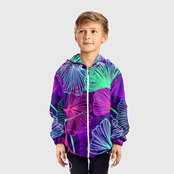 Ветровка с капюшоном детская Neon color pattern Fashion 2023, цвет: 3D-белый — фото 2