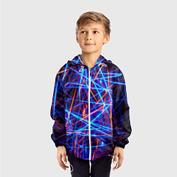 Ветровка с капюшоном детская Neon pattern Fashion 2055, цвет: 3D-белый — фото 2