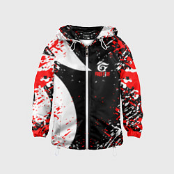Ветровка с капюшоном детская Free Fire брызги, цвет: 3D-белый