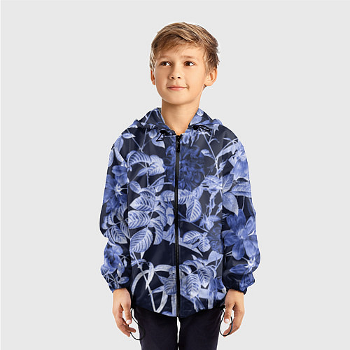 Детская ветровка Цветы Темные Розы / 3D-Черный – фото 3