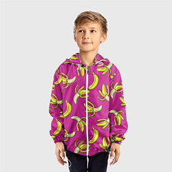 Ветровка с капюшоном детская Banana pattern Summer Color, цвет: 3D-белый — фото 2