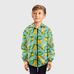 Ветровка с капюшоном детская Banana pattern Summer Fashion 2022, цвет: 3D-черный — фото 2