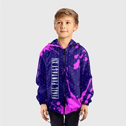 Ветровка с капюшоном детская FINAL FANTASY XIV Краска Вертикально, цвет: 3D-черный — фото 2
