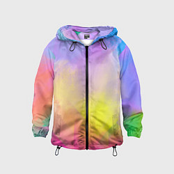 Ветровка с капюшоном детская Красочный неон, цвет: 3D-черный