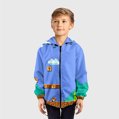 Детская ветровка Марио дизайн / 3D-Черный – фото 3