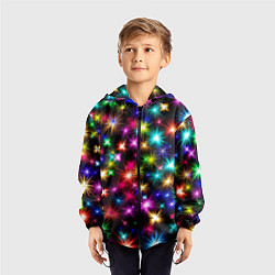 Ветровка с капюшоном детская ЦВЕТНЫЕ ЗВЕЗДЫ COLORED STARS, цвет: 3D-черный — фото 2