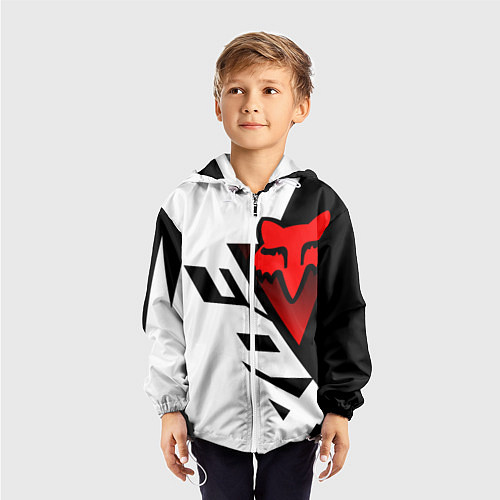 Детская ветровка MOTO FOX - Мотокросс / 3D-Белый – фото 3