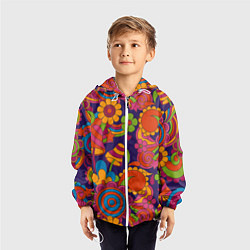 Ветровка с капюшоном детская Психоделический сюжет, цвет: 3D-белый — фото 2