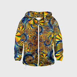 Ветровка с капюшоном детская FRACTAL COLOR PATTERN, цвет: 3D-белый