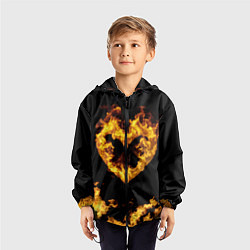 Ветровка с капюшоном детская Fire Heart, цвет: 3D-черный — фото 2