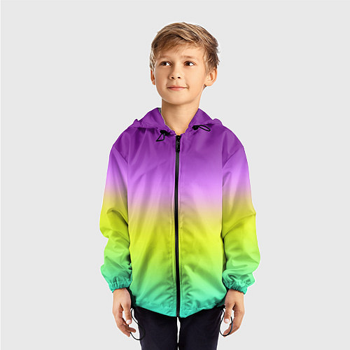 Детская ветровка Multicolored Ombre gradient / 3D-Черный – фото 3